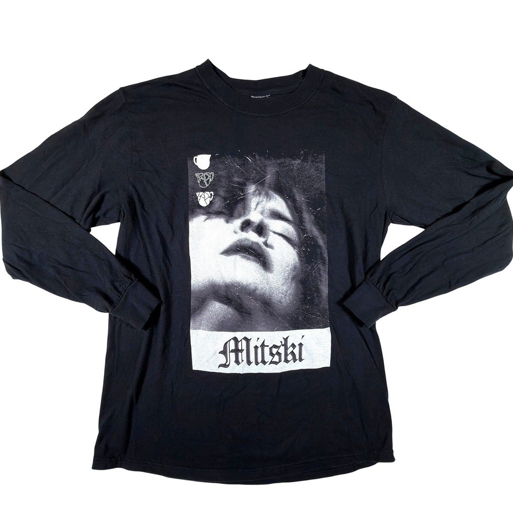Mitski Long Sleeve T-Shirt Black Goth Cotton Indie Rock Band Tee Mens Medium